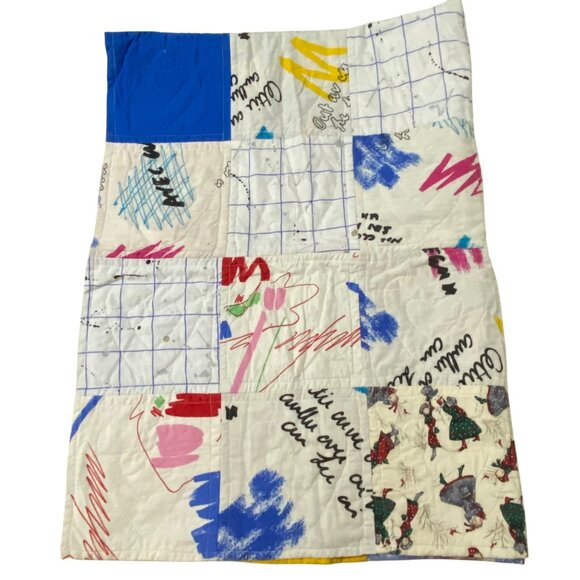 Handmade Kids Patchwork Quilt 57" x 43" Christmas Animals Seasons Whimsy Novelty - Picture 3 of 10